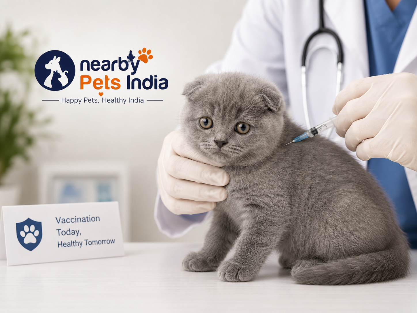 Scottish Fold Kitten | Standard Grey vaccination schedule India